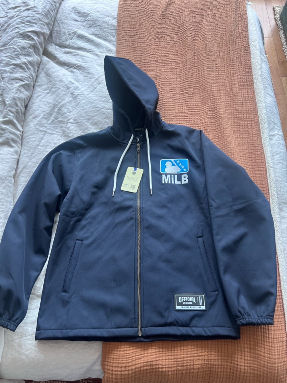 Official League Minor League Baseball Navy Zip Shell Jacket